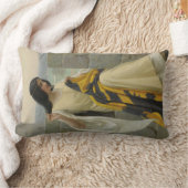 標準旗を縫う(中世の女性) ランバークッション (ブランケット)