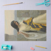 標準旗を縫う（中世の女性） 薄葉紙 (クラフト)