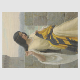 標準旗を縫う（中世の女性） 薄葉紙