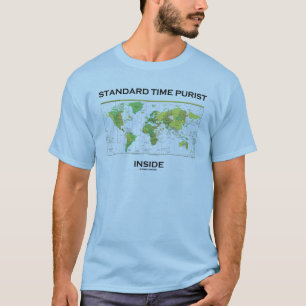 標準時間の純粋主義者の内部(時間帯の世界地図) Tシャツ
