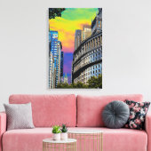 標準油建物ニューヨークシティUSAポスター キャンバスプリント (インサイチュ (リビング))