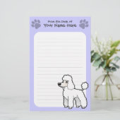 標準漫画かミニチュアまたはトイプードル(切られる子犬) 便箋 (スタンド正面)