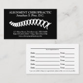 標準的なカイロプラクティックのロゴのアポイントメントカード 予約カード (正面/裏面)