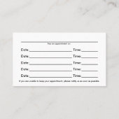 標準的なカイロプラクティックのロゴのアポイントメントカード 予約カード (裏面)