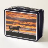 標準的なトロット競走馬弁当箱 メタルランチボックス (裏面)