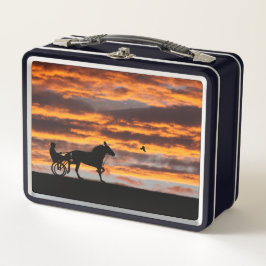 標準的なトロット競走馬弁当箱 メタルランチボックス