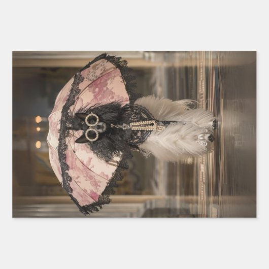 標準的なフランスのファッション滑走路の切り離し ラッピングペーパーシート (正面)