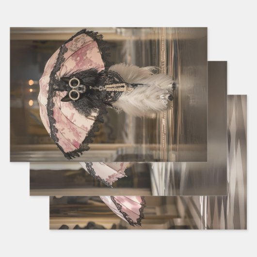 標準的なフランスのファッション滑走路の切り離し ラッピングペーパーシート (セット)