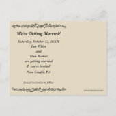 標準的なプードルシャルボードウェディング日付を保存 案内ポストカード (裏面)