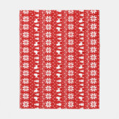 標準的なプードルドッグシルエットのクリスマスパターン フリースブランケット (正面)