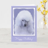 標準的なプードル·ホワ絵画イト-オリジナル·ドッグ·アート カード (黄色い花)