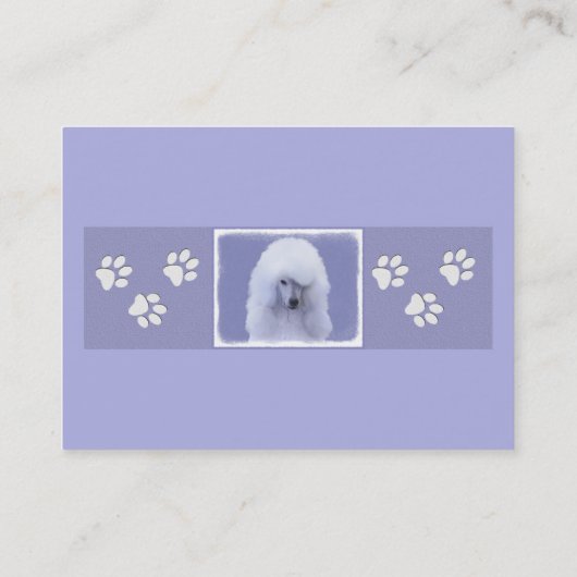 標準的なプードル·ホワ絵画イト-オリジナル·ドッグ·アート 名刺 (裏面)