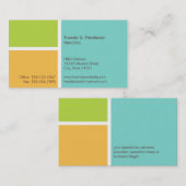 標準的なモダンな色のブロックのターコイズのプロフェッショナル 名刺 (正面/裏面)