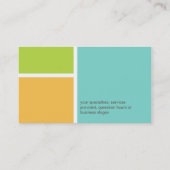 標準的なモダンな色のブロックのターコイズのプロフェッショナル 名刺 (裏面)