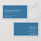 標準的な白いボーダー無地のなcolbaltの青のクラシック 名刺 (正面/裏面)