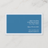 標準的な白いボーダー無地のなcolbaltの青のクラシック 名刺 (裏面)