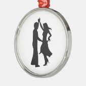 標準的な踊りのカップル メタルオーナメント (左)