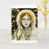 標準的な、5" x 7" の折りたたみ式グリーティングカード カード (黄色い花)