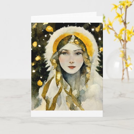 標準的な、5" x 7" の折りたたみ式グリーティングカード カード (黄色い花)