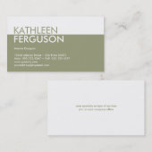 標準2トーンカラーブロックグリーンプロフェッショナル 名刺 (正面/裏面)