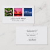 標準3の写真かロゴの白い灰色のモダンな上品 名刺 (正面/裏面)