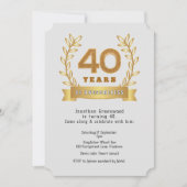 標準'40年の素晴らしい'白 招待状 (正面)