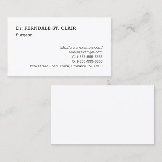 標準、シンプル名刺 名刺 (正面/裏面)