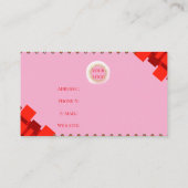 標準、3.5インチx 2.0インチエレガントピンクと赤のビジネスC 名刺 (裏面)