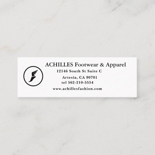 標準、3.5インチx 2.0インチ名刺 スキニー名刺 (正面)