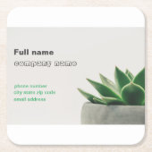 標準、3.5インチx 2.0インチ名刺 スクエアペーパーコースター (正面)