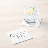 標準、3.5インチx 2.0インチ名刺 スクエアペーパーコースター (インサイチュ)