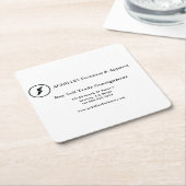 標準、3.5インチx 2.0インチ名刺 スクエアペーパーコースター (アングル)