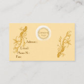 標準、3.5インチx 2.0インチ金ゴールドエレガントフローラ事業 名刺 (裏面)