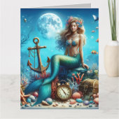 標準、5" x 7"折り畳みグリーティングカードマーメイド カード (正面)