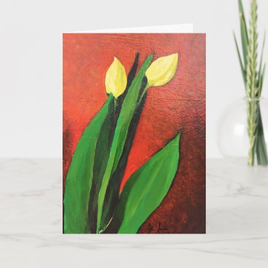 標準、5" x 7"折り畳みグリーティングカード空白の カード (正面)