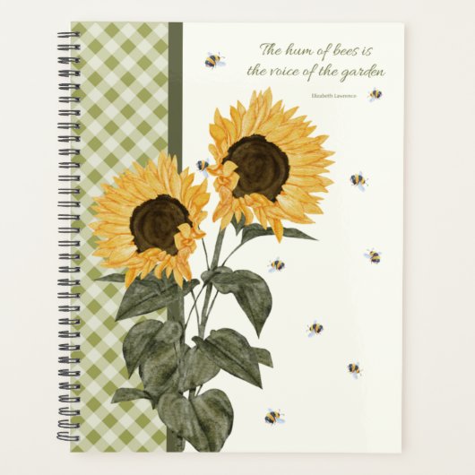 標準(8.5" x 11")、ソフトカバー、黒いらせん面 プランナー手帳 (正面)