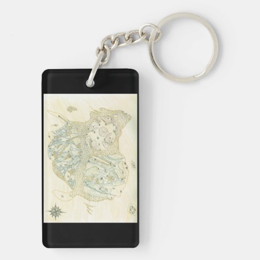 標識のないトリノの地図 キーホルダー (裏面)