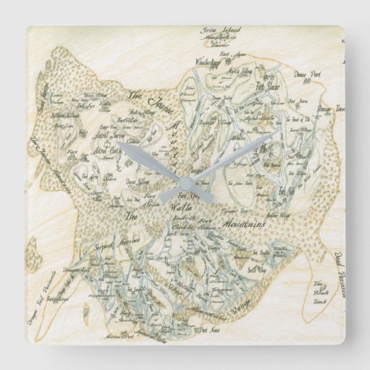 標識トリノの地図 スクエア壁時計 (正面)