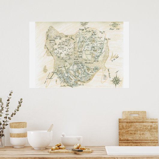 標識トリノの地図 ポスター (キッチン)