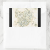 標識トリノの地図 長方形シール (バッグ)