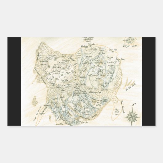 標識トリノの地図 長方形シール (正面)