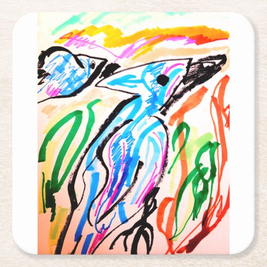 標識 スクエアペーパーコースター (正面)