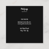 模倣されたばら色の金ゴールドの紙吹雪を持つメーキャップアーティスト スクエア名刺 (裏面)