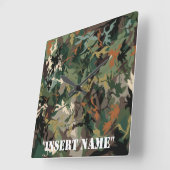 模倣自然：迷彩科学 スクエア壁時計 (傾斜)