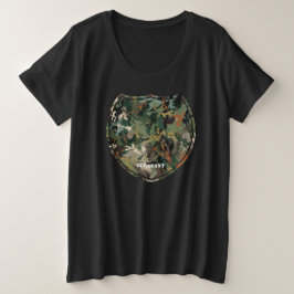 模倣自然:迷彩科学 プラスサイズTシャツ