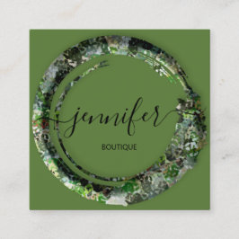 模倣迷彩軍隊ファッショングリーン スクエア名刺