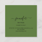 模倣迷彩軍隊ファッショングリーン スクエア名刺 (裏面)