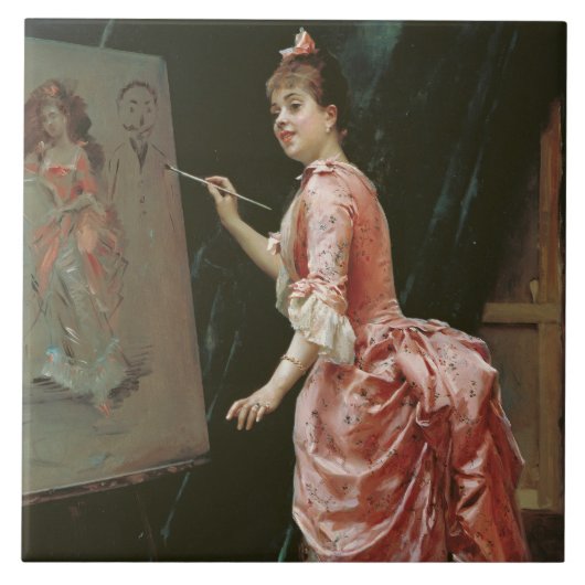 模型製作いたずら(Raimundo de Madrazo) タイル (正面)