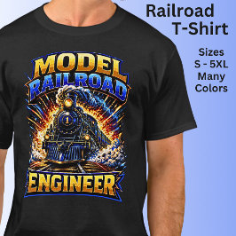 模型鉄道エンジニアの蒸気機関車 Tシャツ