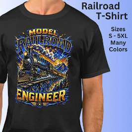 模型鉄道エンジニアの蒸気機関車 Tシャツ
